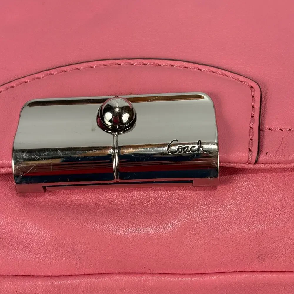 VTG Coach Kristin Leather Crossbody Bag Pink Shoulder Bag Hobo Purse Zip F22308